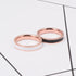 18k Rose Colored Gold Black and White Gum Drops Ring Stainless Steel Tail Ring